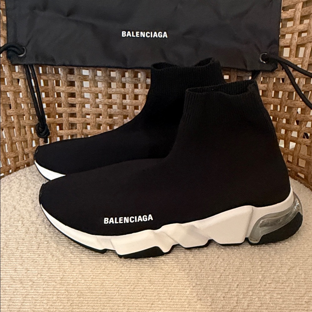 Balenciaga Black and White Sock Sneakers